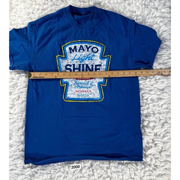 Kerusso T-Shirt Christian Men's XS Blue Mayo Light Shine for Jesus Spread - Picture 2 of 4